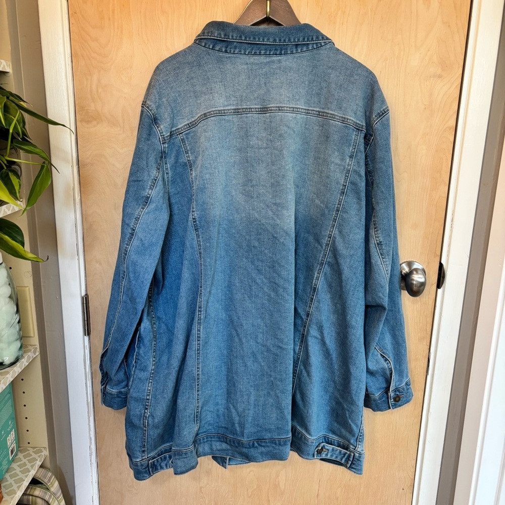 Woman Within Denim Jean Jacket Plus Size 32W XXXL Classic Preppy Teacher Comfort - Picture 3 of 13